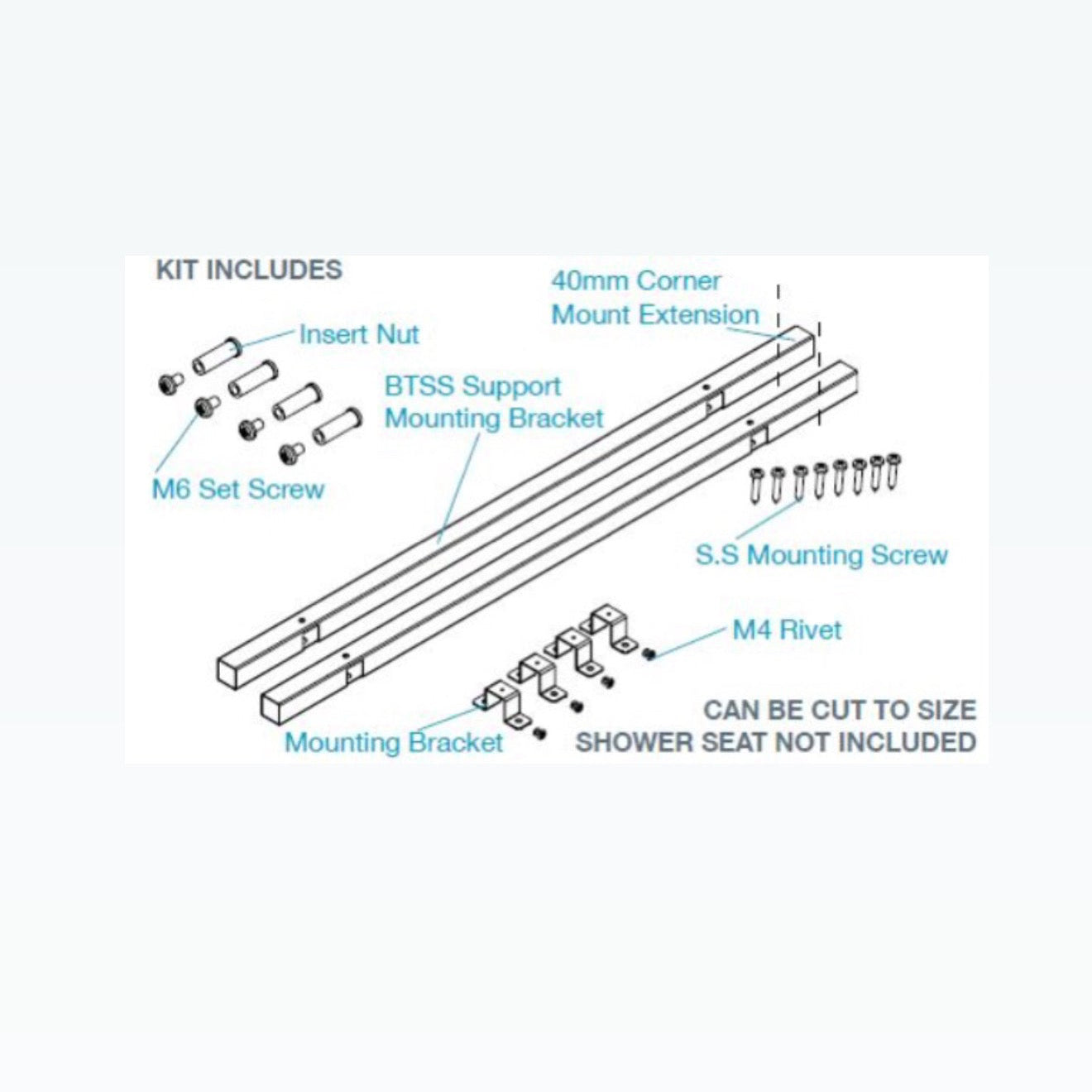 Home Assist Mounting Kit for Shower Seats